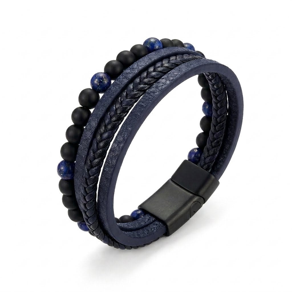Pulsera Hombre Ecocuero Cierre Magnético 22cm