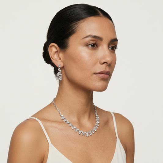 Conjunto de aros y gargantilla bijou para fiesta